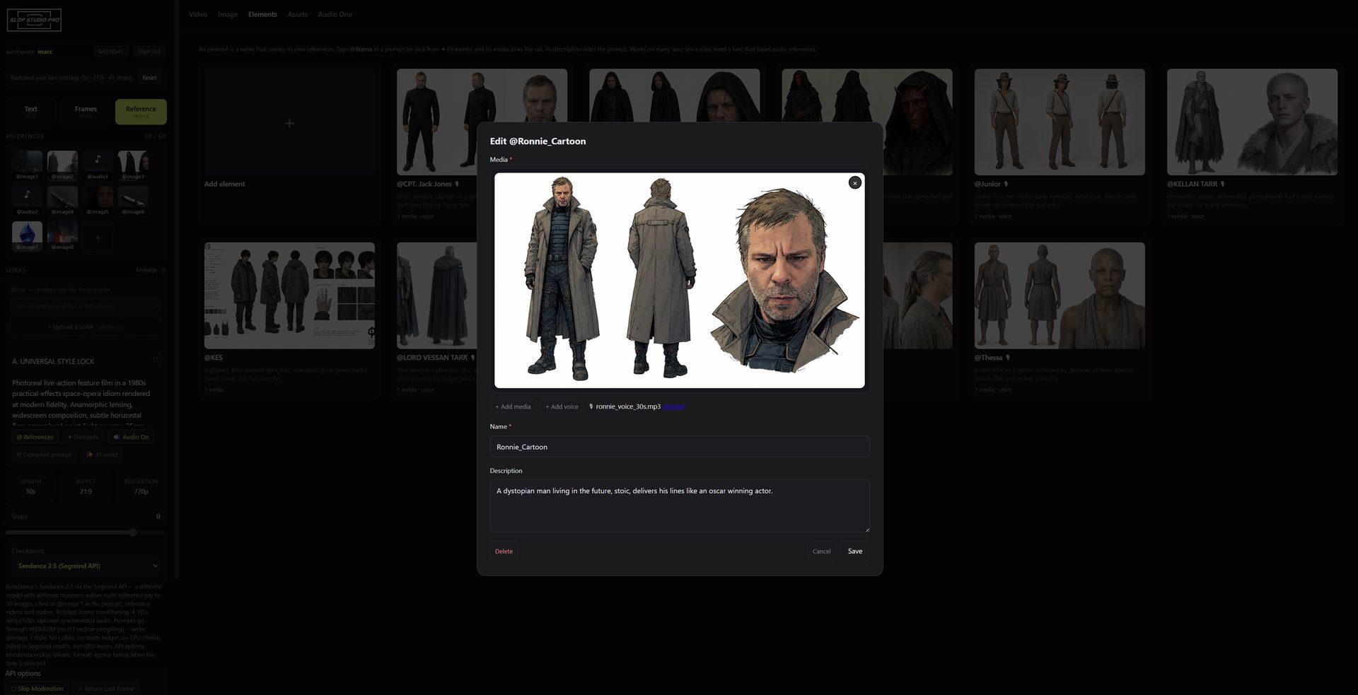 The element editor